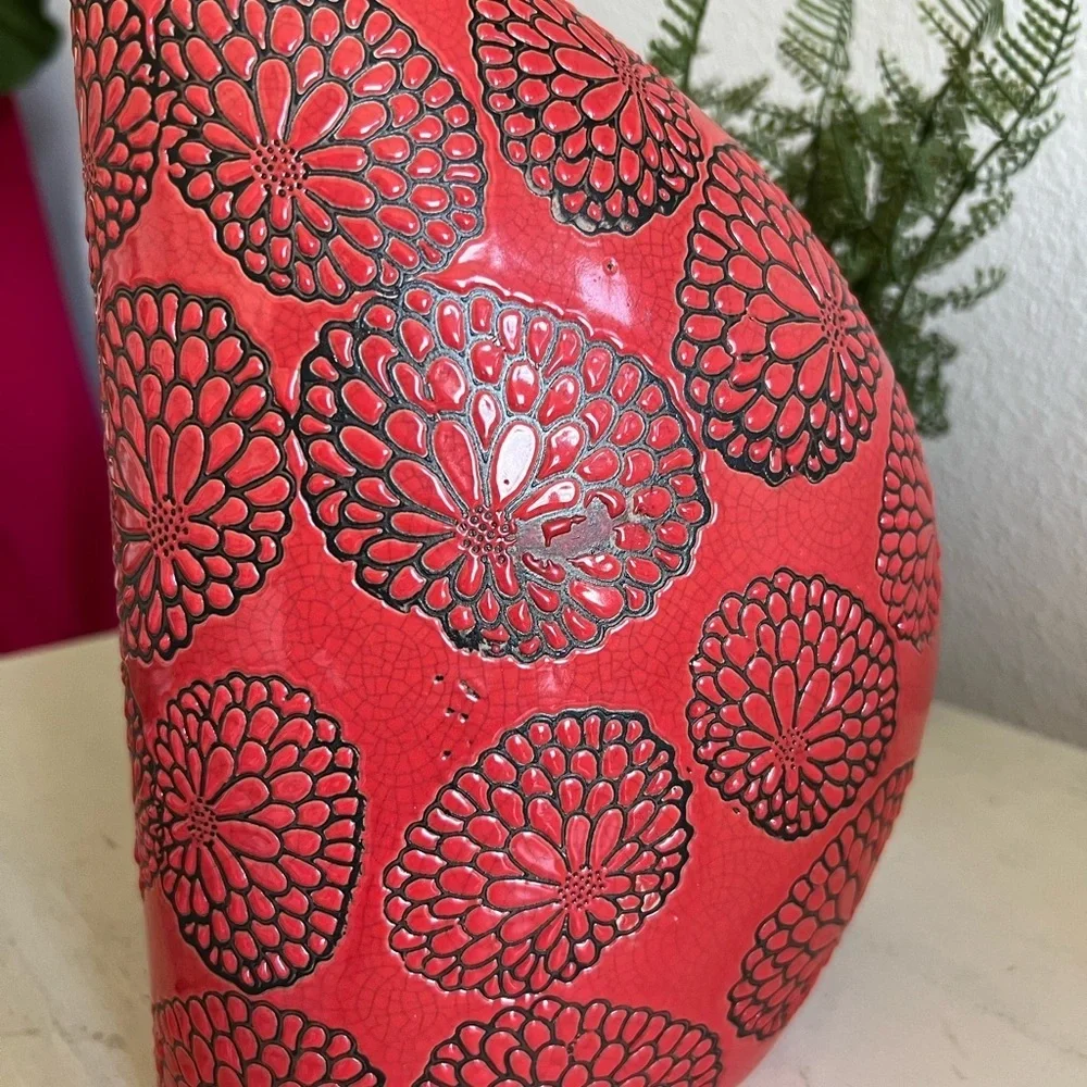 Boho Ceramic Odd Shape Floral Vase